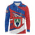 Busingen am Hochrhein Germany Long Sleeve Polo Shirt with Grape Crest Design and Red Blue Wine Theme - Wonder Print Shop