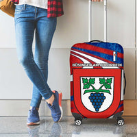 Busingen am Hochrhein Germany Luggage Cover with Grape Crest Design and Red Blue Wine Theme - Wonder Print Shop