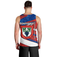 Busingen am Hochrhein Germany Men Tank Top with Grape Crest Design and Red Blue Wine Theme - Wonder Print Shop