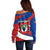 Busingen am Hochrhein Germany Off Shoulder Sweater with Grape Crest Design and Red Blue Wine Theme - Wonder Print Shop