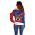 Busingen am Hochrhein Germany Off Shoulder Sweater with Grape Crest Design and Red Blue Wine Theme - Wonder Print Shop