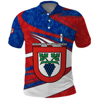 Busingen am Hochrhein Germany Polo Shirt with Grape Crest Design and Red Blue Wine Theme - Wonder Print Shop