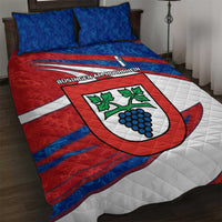 Busingen am Hochrhein Germany Quilt Bed Set with Grape Crest Design and Red Blue Wine Theme - Wonder Print Shop