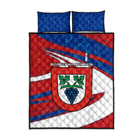 Busingen am Hochrhein Germany Quilt Bed Set with Grape Crest Design and Red Blue Wine Theme - Wonder Print Shop