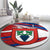 Busingen am Hochrhein Germany Round Carpet with Grape Crest Design and Red Blue Wine Theme - Wonder Print Shop