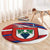 Busingen am Hochrhein Germany Round Carpet with Grape Crest Design and Red Blue Wine Theme - Wonder Print Shop