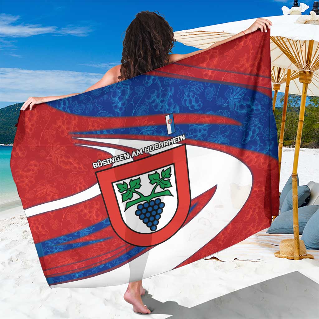 Busingen am Hochrhein Germany Sarong with Grape Crest Design and Red Blue Wine Theme - Wonder Print Shop