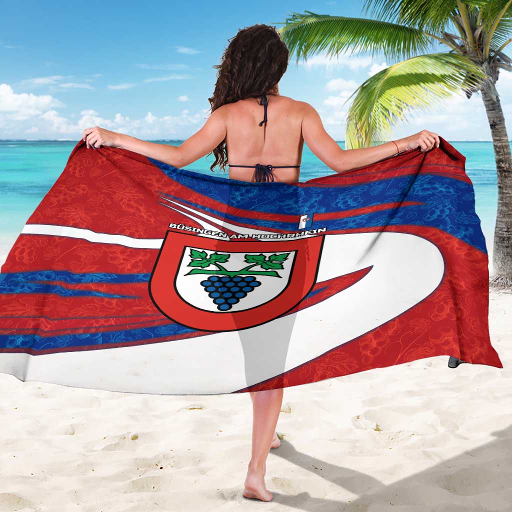 Busingen am Hochrhein Germany Sarong with Grape Crest Design and Red Blue Wine Theme - Wonder Print Shop