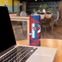 Busingen am Hochrhein Germany Skinny Tumbler with Grape Crest Design and Red Blue Wine Theme - Wonder Print Shop