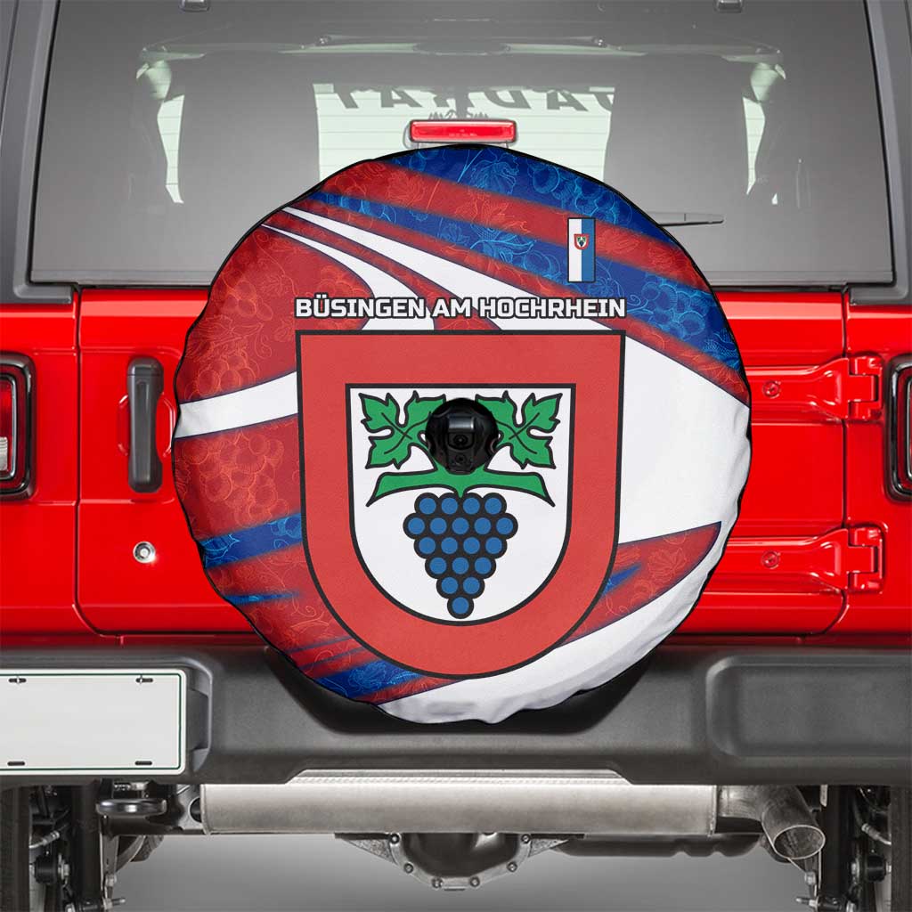 Busingen am Hochrhein Germany Spare Tire Cover with Grape Crest Design and Red Blue Wine Theme - Wonder Print Shop