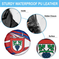 Busingen am Hochrhein Germany Spare Tire Cover with Grape Crest Design and Red Blue Wine Theme - Wonder Print Shop