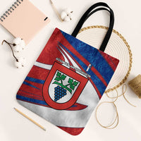 Busingen am Hochrhein Germany Tote Bag with Grape Crest Design and Red Blue Wine Theme - Wonder Print Shop