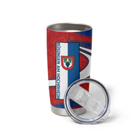 Busingen am Hochrhein Germany Tumbler Cup with Grape Crest Design and Red Blue Wine Theme - Wonder Print Shop