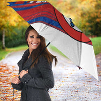 Busingen am Hochrhein Germany Umbrella with Grape Crest Design and Red Blue Wine Theme - Wonder Print Shop