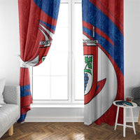Busingen am Hochrhein Germany Window Curtain with Grape Crest Design and Red Blue Wine Theme - Wonder Print Shop