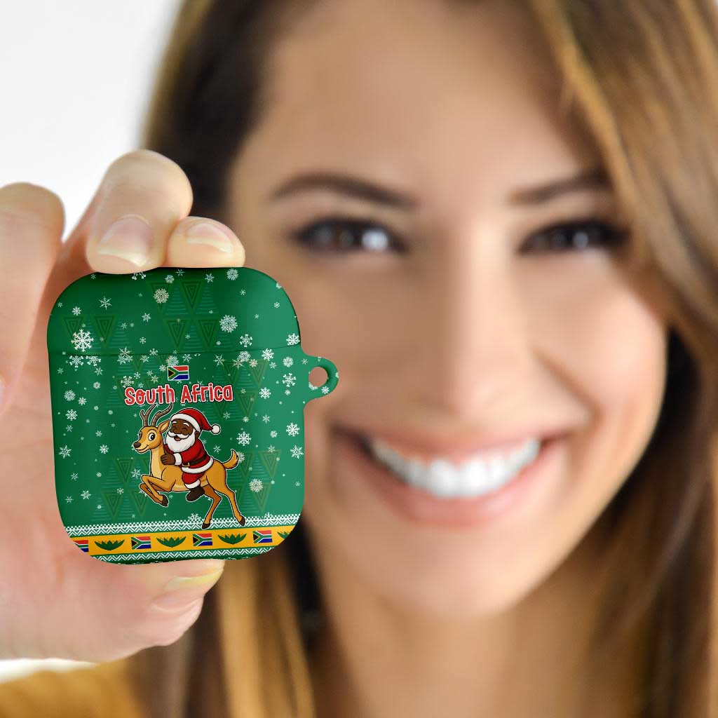 South Africa Christmas AirPods Case Santa Reindeer and Africa Map - Wonder Print Shop