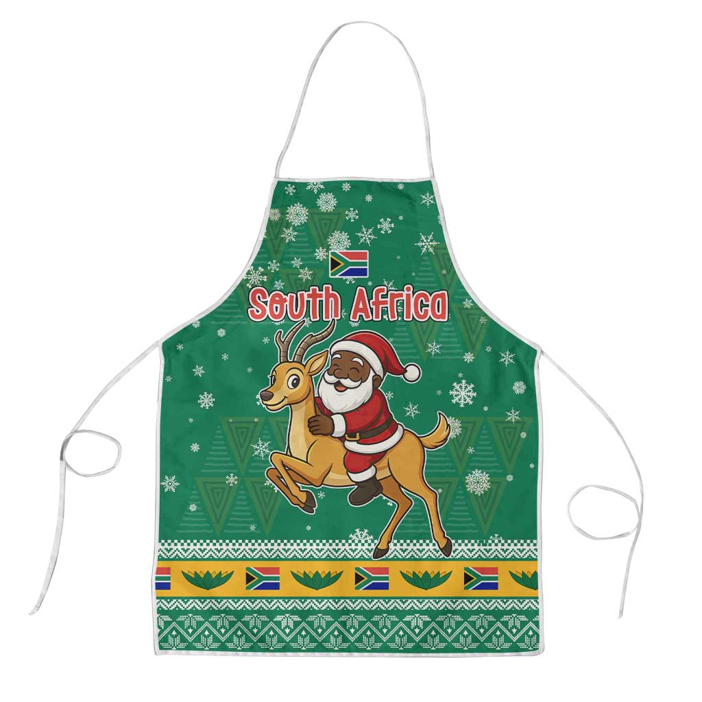 South Africa Christmas Apron Santa Reindeer and Africa Map - Wonder Print Shop