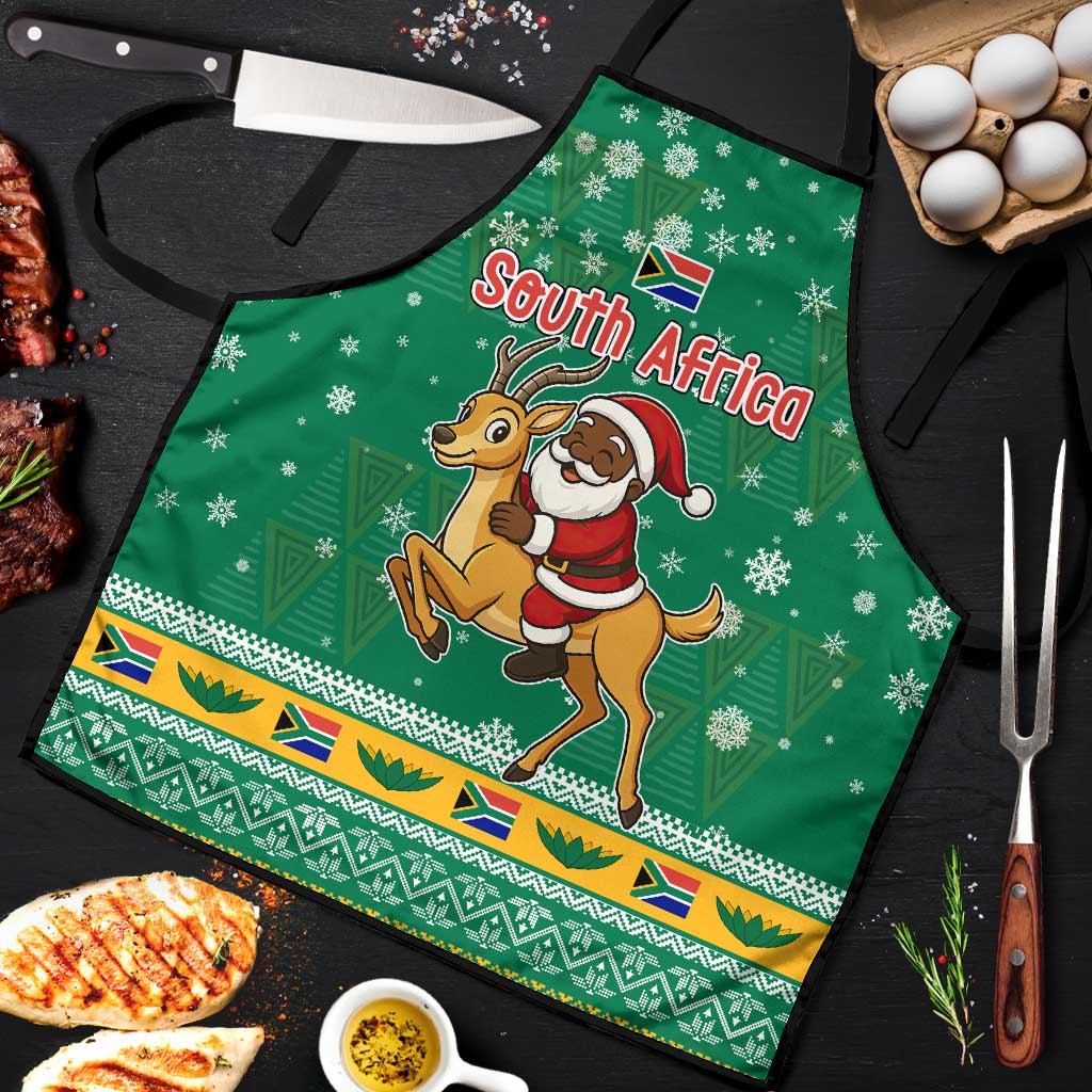 South Africa Christmas Apron Santa Reindeer and Africa Map - Wonder Print Shop