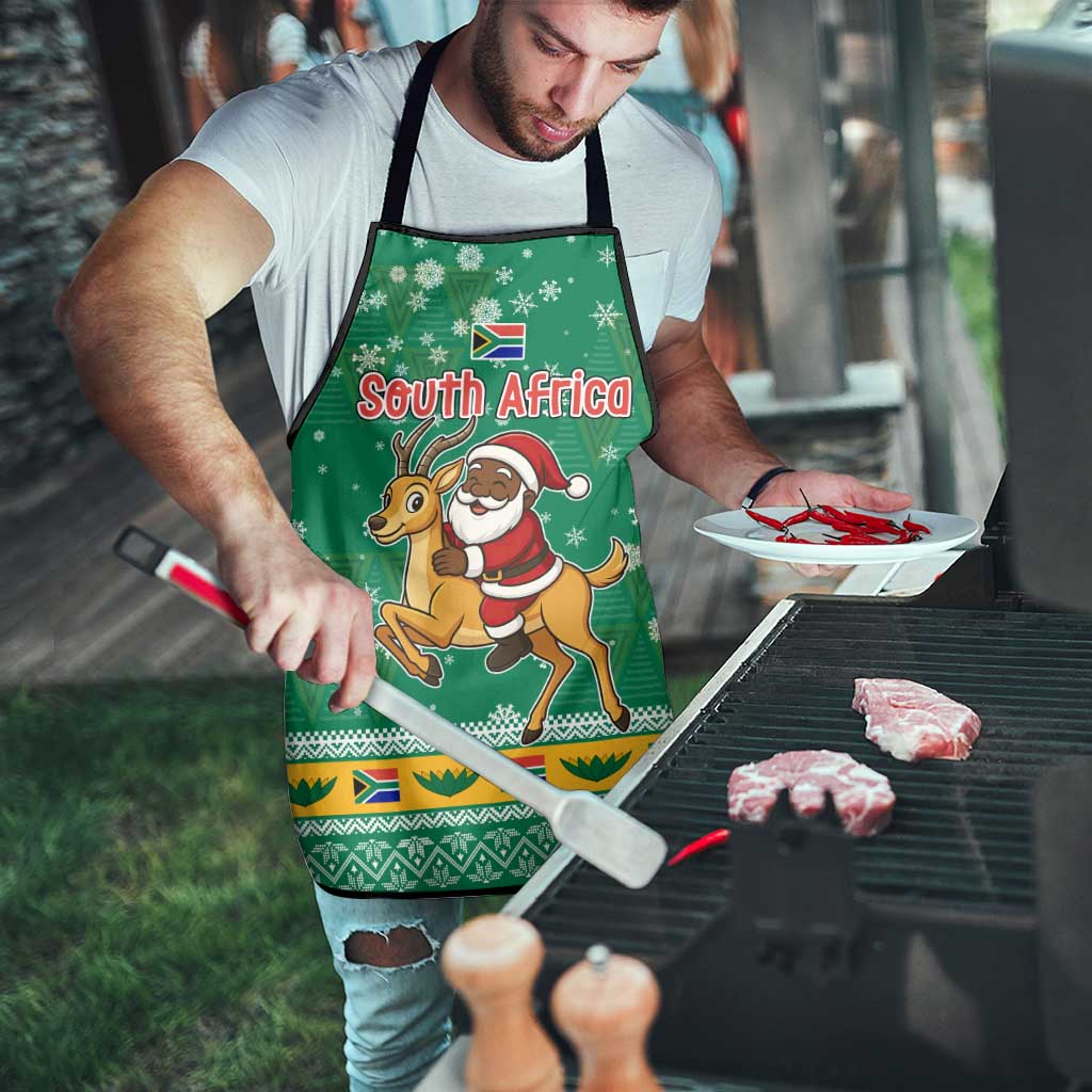 South Africa Christmas Apron Santa Reindeer and Africa Map - Wonder Print Shop