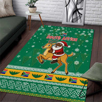 South Africa Christmas Area Rug Santa Reindeer and Africa Map - Wonder Print Shop