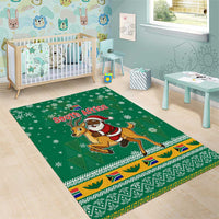 South Africa Christmas Area Rug Santa Reindeer and Africa Map - Wonder Print Shop