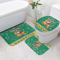 South Africa Christmas Bathroom Set Santa Reindeer and Africa Map - Wonder Print Shop