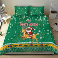 South Africa Christmas Bedding Set Santa Reindeer and Africa Map - Wonder Print Shop