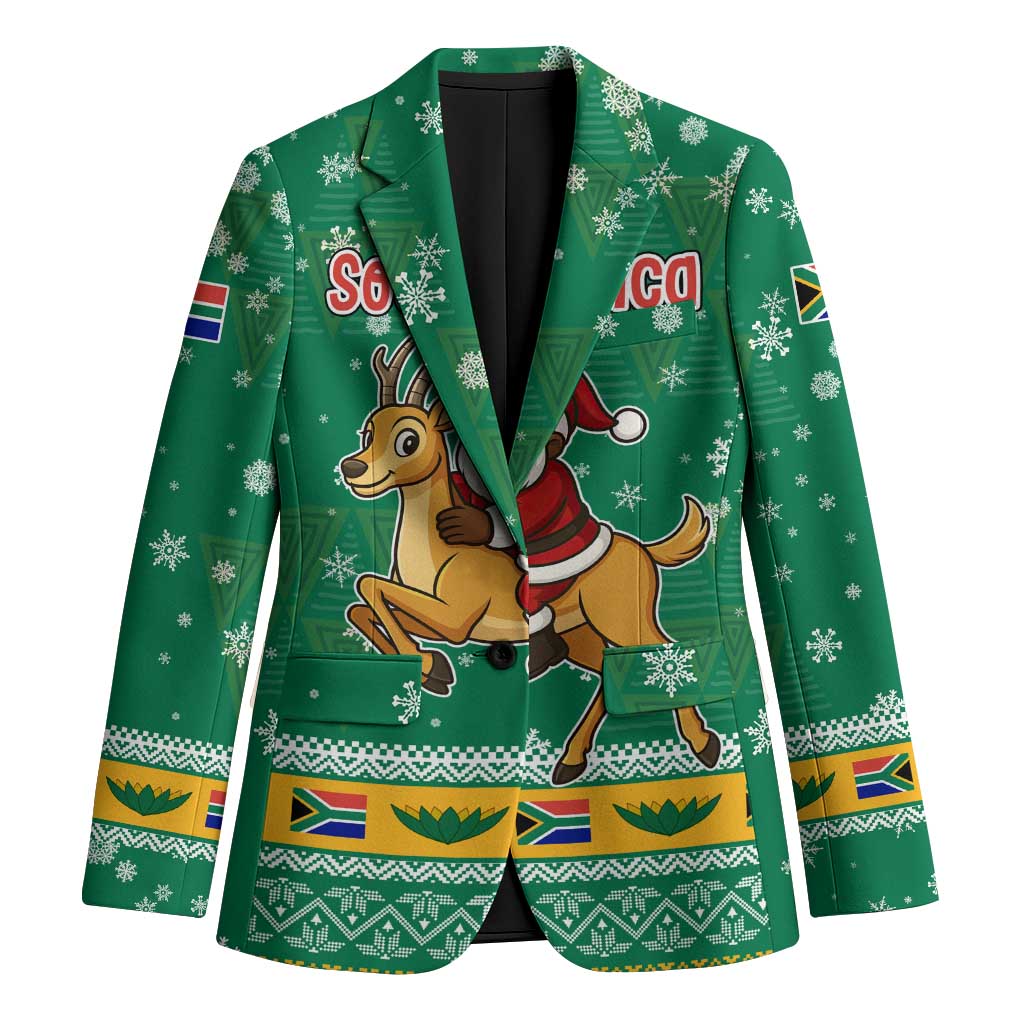 South Africa Christmas Blazer Santa Reindeer and Africa Map - Wonder Print Shop