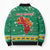 South Africa Christmas Bomber Puffer Jacket Santa Reindeer and Africa Map - Wonder Print Shop