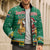 South Africa Christmas Bomber Puffer Jacket Santa Reindeer and Africa Map - Wonder Print Shop