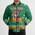 South Africa Christmas Bomber Puffer Jacket Santa Reindeer and Africa Map - Wonder Print Shop