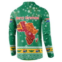 South Africa Christmas Button Sweatshirt Santa Reindeer and Africa Map - Wonder Print Shop
