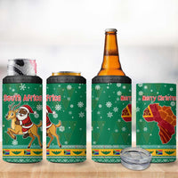 South Africa Christmas 4 in 1 Can Cooler Tumbler Santa Reindeer and Africa Map - Wonder Print Shop