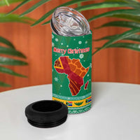 South Africa Christmas 4 in 1 Can Cooler Tumbler Santa Reindeer and Africa Map - Wonder Print Shop