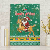 South Africa Christmas Canvas Wall Art Santa Reindeer and Africa Map - Wonder Print Shop