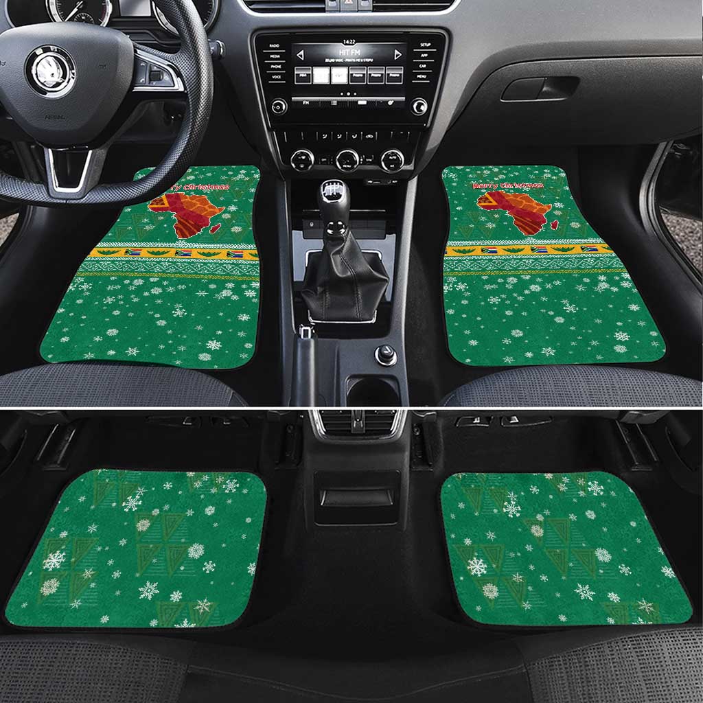 South Africa Christmas Car Mats Santa Reindeer and Africa Map - Wonder Print Shop