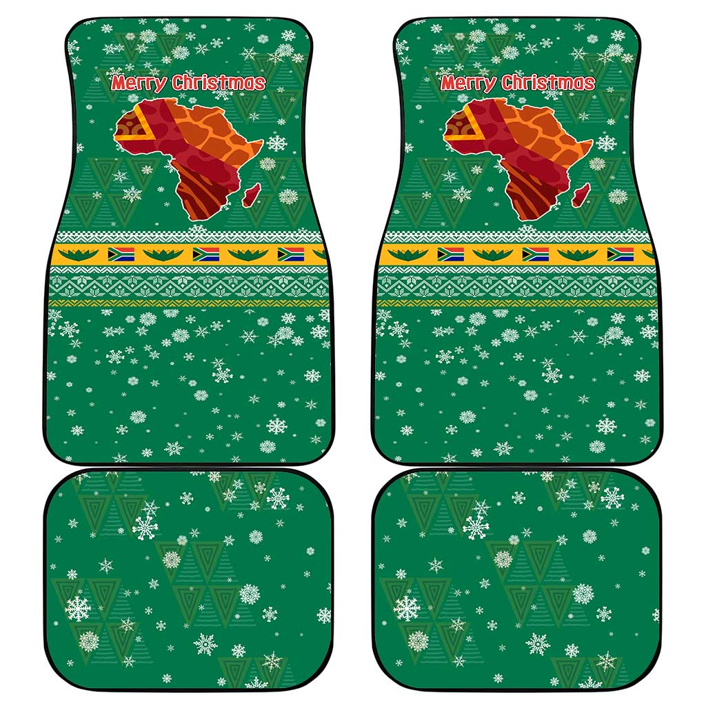 South Africa Christmas Car Mats Santa Reindeer and Africa Map - Wonder Print Shop