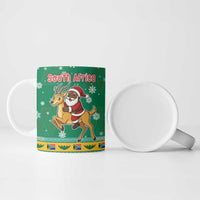 South Africa Christmas Ceramic Mug Santa Reindeer and Africa Map - Wonder Print Shop