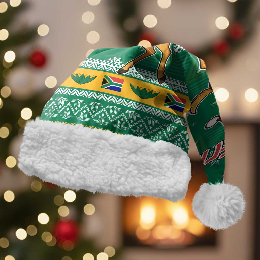 South Africa Christmas Santa Hat Santa Reindeer and Africa Map - Wonder Print Shop