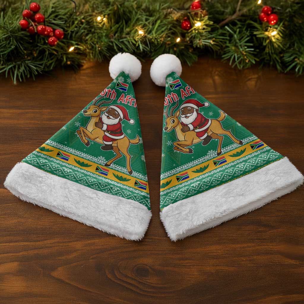 South Africa Christmas Santa Hat Santa Reindeer and Africa Map - Wonder Print Shop