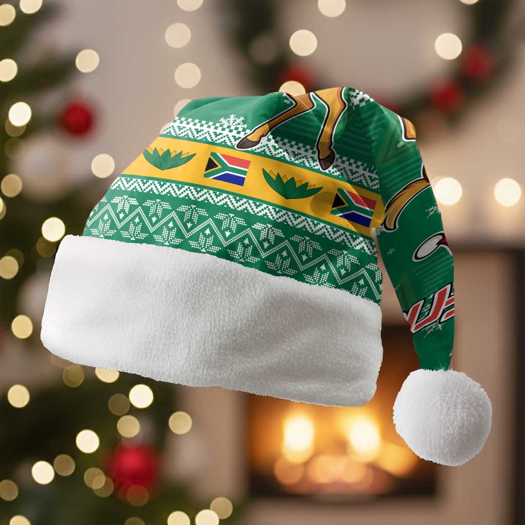 South Africa Christmas Santa Hat Santa Reindeer and Africa Map - Wonder Print Shop