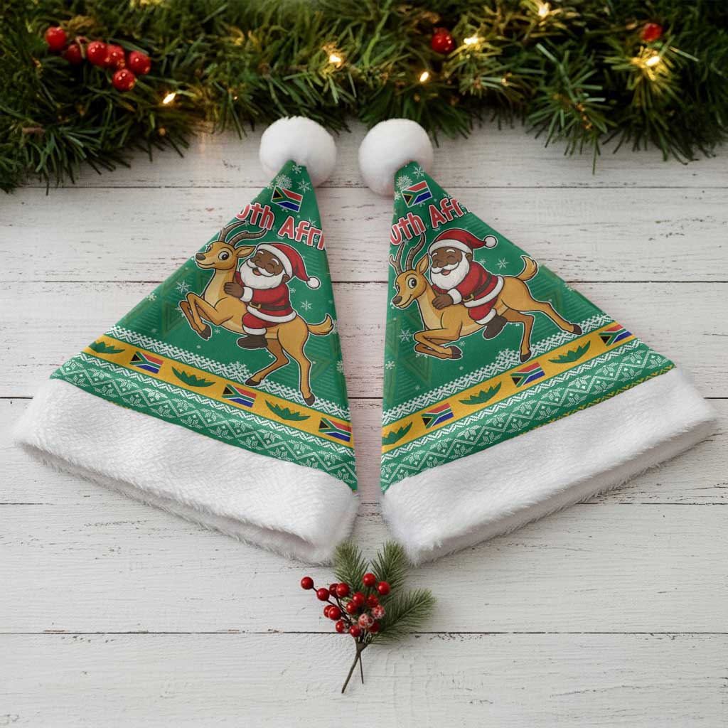South Africa Christmas Santa Hat Santa Reindeer and Africa Map - Wonder Print Shop