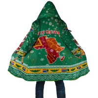 South Africa Christmas Cloak Santa Reindeer and Africa Map - Wonder Print Shop