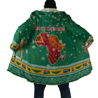 South Africa Christmas Cloak Santa Reindeer and Africa Map - Wonder Print Shop