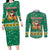 South Africa Christmas Couples Matching Long Sleeve Bodycon Dress and Long Sleeve Button Shirt Santa Reindeer and Africa Map - Wonder Print Shop