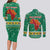 South Africa Christmas Couples Matching Long Sleeve Bodycon Dress and Long Sleeve Button Shirt Santa Reindeer and Africa Map - Wonder Print Shop