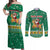 South Africa Christmas Couples Matching Off Shoulder Maxi Dress and Long Sleeve Button Shirt Santa Reindeer and Africa Map - Wonder Print Shop
