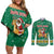 South Africa Christmas Couples Matching Off Shoulder Short Dress and Long Sleeve Button Shirt Santa Reindeer and Africa Map - Wonder Print Shop