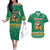 South Africa Christmas Couples Matching Off The Shoulder Long Sleeve Dress and Hawaiian Shirt Santa Reindeer and Africa Map - Wonder Print Shop