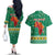 South Africa Christmas Couples Matching Off The Shoulder Long Sleeve Dress and Hawaiian Shirt Santa Reindeer and Africa Map - Wonder Print Shop